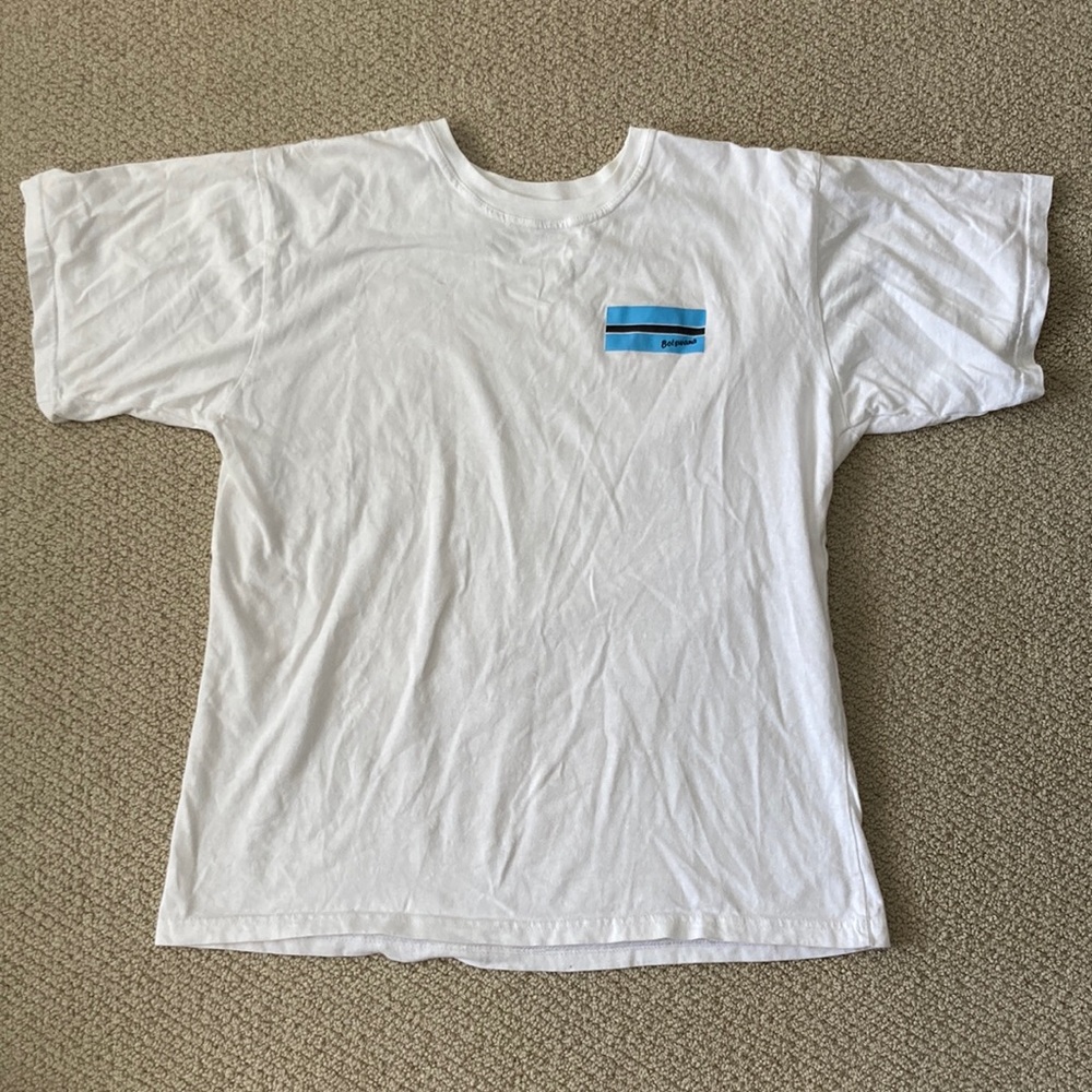 NEW Botswana Flag T-Shirt Men’s Unisex White 50th Anniversary Top Shirt Medium